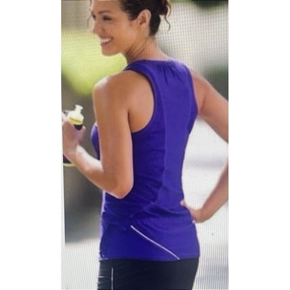 Athleta Small Wick It Good Active Workout Adjustable Waist Purple Tank Top